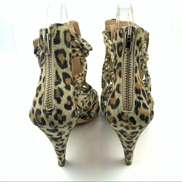 Loeffler Randall heels size 8 brown suede Cheetah - Picture 3 of 11